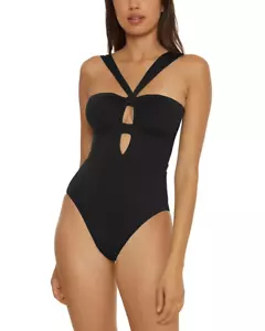 Becca Virtue Farbcode Rylie Cabrio Bandeau einteiliger Badeanzug Größe Medium - Bild 1 von 3