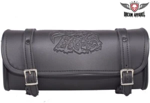 Dream Apparel Black Roller Buckle Straps Universal Fitting Motorcycle Tool Bag - Picture 1 of 6