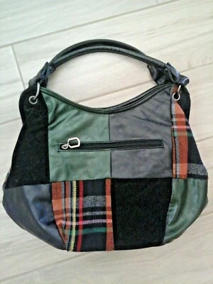 Bolso de Mano David Jones Negro Multicolor Patchwork Hobo Talla L 8x10x6 Foto 1 de 4