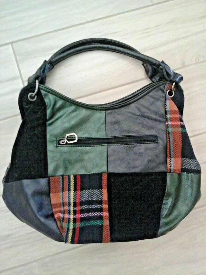 Bolso de Mano David Jones Negro Multicolor Patchwork Hobo Talla L 8x10x6 Foto 1 de 4