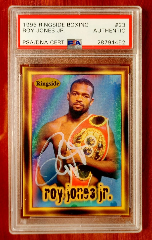 *ROY JONES JR* *PSA AUTO* *METAL SILVER INK* 1996 Ringside Autograph Signed GOAT - Image 1 of 2