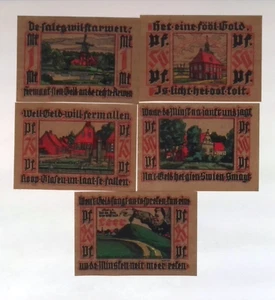 1921 Germany LEER 25 50 75  100 Phennig Banknote / Notgeld Set - Picture 1 of 2