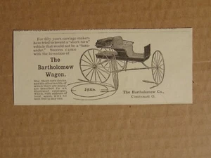 1896 Il CARRO DI BARTOLOMEO carrozzieri piccola stampa pubblicità - Foto 1 di 1