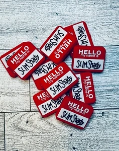 Hello My Name Is Slim Shady Hip Hop Silikon Focal Bead - Bild 1 von 2