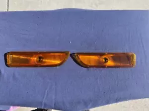 1962-1966 GMC Pickup Truck NOS Amber Park Light Lamp Lenses Pair - Picture 1 of 10