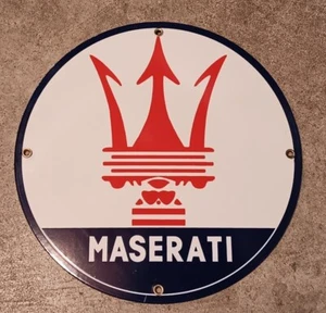 Maserati  Porcelain Sign Office Home Garage Shop Decor - Picture 1 of 1