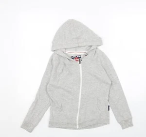 Lee Cooper Womens Grey Cotton Blend Full Zip Hoodie Size 8 Zip - Pockets - Picture 1 of 10