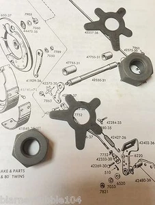 Harley Knucklehead VL Panhead Rear Brake Shaft Nuts & Locks 30-57 OEM# 4078-30 - Picture 1 of 2