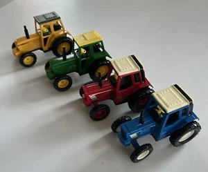 4 Vintage Speedrive Die Cast Metal Farm Tractors  Pull Back Action New - Picture 1 of 9