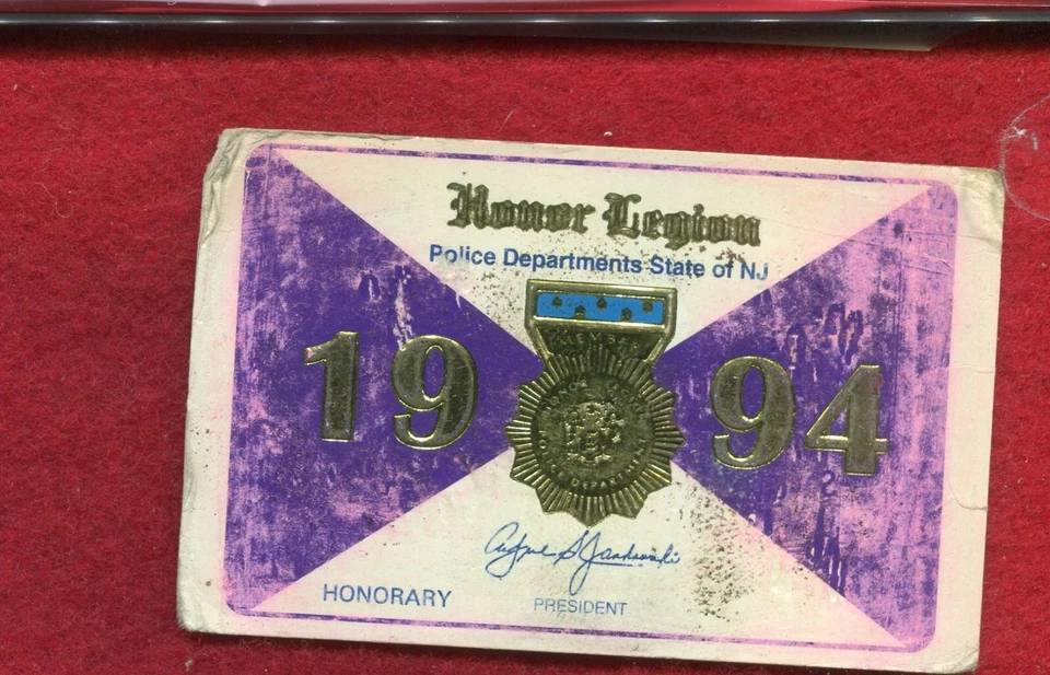 1994 n.j. honor legion  PBA  NEW  JERSEY    police dept. CARD - Image 1 of 1