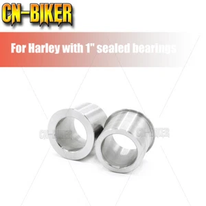 CNC Pair Wheel Bearing Sealed Reducers 1" to 3/4" Axle Reducer Spacer For Harley - Picture 1 of 4