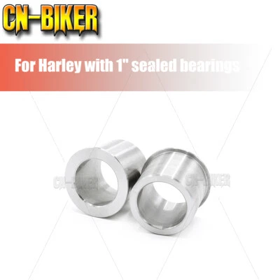 CNC Pair Wheel Bearing Sealed Reducers 1" to 3/4" Axle Reducer Spacer For Harley - Image 1 of 4