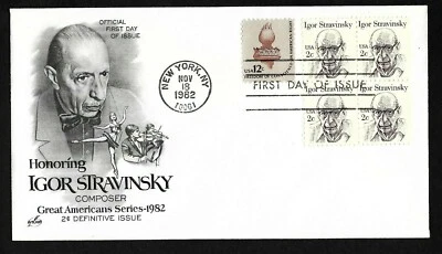 #1845 2c Igor Stravinsky ArtCraft FDCB4 + #1594 - Image 1 of 2