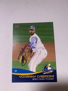 Yovanny Cabrera Signed Card 2023 Myrtle Beach Peclians Team Card IP Auto - Picture 1 of 1