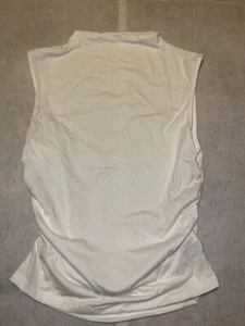 SHEIN WOMEN'S MOCK NECK RUCHED TANK TOP WHITE ~ SZ L ~ NWT - Picture 1 of 5