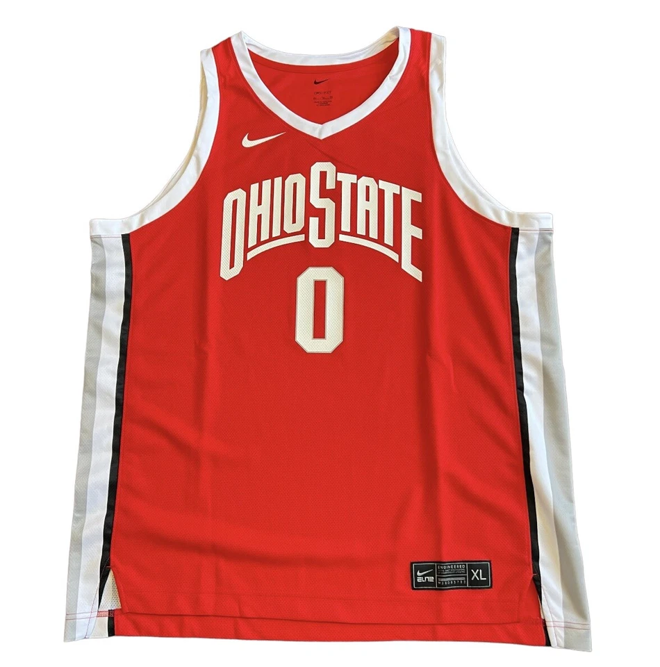 Nike Ohio State Buckeyes #0 Scarlet Basketball Jersey CN3616-657 SZ XL