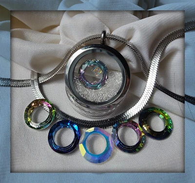 Collar de ángel con halo de cristal intercambiable de lujo - 6 cristales diferentes Foto 1 de 4