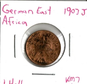 Coin German East Africa 1 Heller 1907 J KM7 - Picture 1 of 3