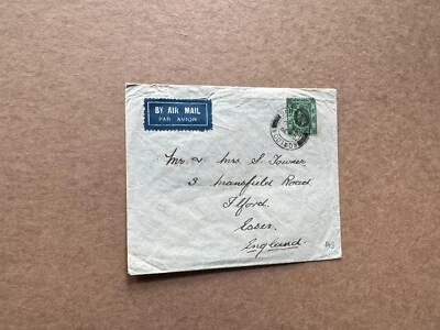 Hong Kong 1937 Cover to UK (E27) +KGV 50C Solo Frank  +July-25-1937 CDS - Image 1 of 3