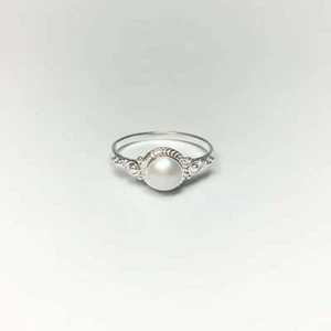 Pearl Gemstone 925 Sterling Silver Beautiful Handmade Designer Band Ring SR1356 - Picture 1 of 4