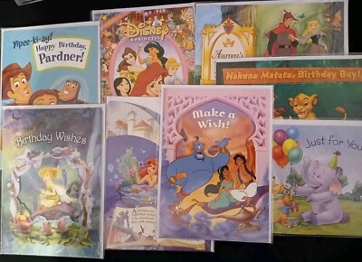 Nuevas tarjetas de cumpleaños Disney Storybook con sobres lote de 8 Foto 1 de 4