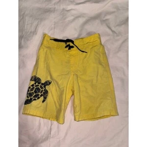 Janie and Jack boys yellow navy turtle swim trunks mesh lining size 4 - Picture 1 of 7