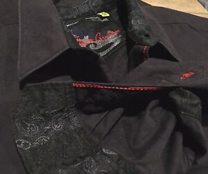 Robert Graham 2XL PAISLEY BLACK Men's Button Shirt casual dress cuff xxl