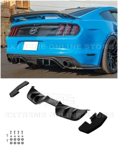 For 15-17 Ford Mustang RTR Style Matte Black Rear Bumper Diffuser Splitter Apron - Foto 1 di 19