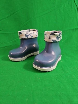 Mini Melissa Niñas Talla 6 Azul Camuflaje Botas de Lluvia Zapatos Foto 1 de 4