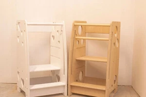 Kids Step Up Kitchen Helper Wooden Stool Chair Learnining Tower Children ⭐⭐⭐⭐⭐ - Picture 1 of 3