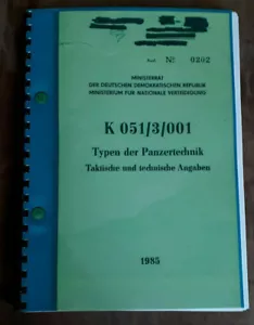 NVA VORSCHRIFT K 051/3/001 TYPEN DER PANZERTECHNIK,BMP1,T55,T72,MTLB,2S1,PT 76 - Bild 1 von 1