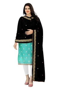 Women Islamic Chadar Indian Pakistani Bollywood hijab headwrap shawl Embroidered - Picture 1 of 4