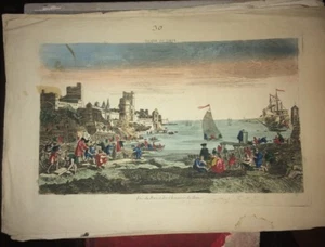 LE HAVRE. VISTA DEL PORTO E COSTRUZIONE SITI (GUARDA)OTTICO FINE XVIII). - Bild 1 von 4