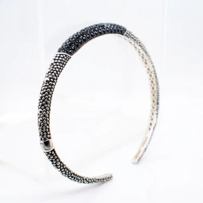 Michael Dawkins Sterling Silver & Pave Set Black Spinel Bracelet. - Image 1 of 4
