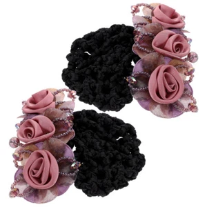 2pcs Women Hair Bun Covers Stewardess Hair Accessories Hair Net Cover Barrettes - Picture 1 of 12