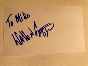 WALTON GOGGINS signed 3x5 card "JUSTIFIED", "THE HATFUL EIGHT", "THE SHIELD"