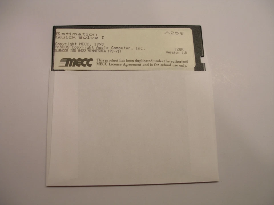 Estimation Quick Solve I by MECC for Apple II+, Apple IIe, Apple IIc, Apple IIGS - Image 1 of 1