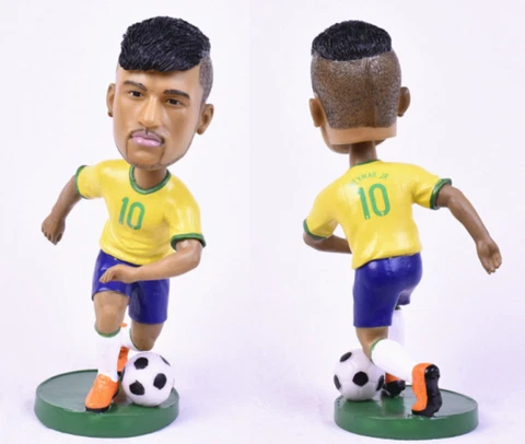 Top Quality Resin Soccer Star Brazil Neymar Bobblehead Figure Height 18CM Cover