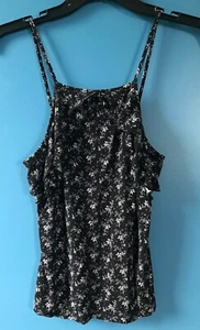 American Eagle Halter Soft & Sexy Crepe Ruffle Sleeveless Spaghetti Strap Top S - Picture 1 of 10
