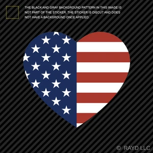Heart Shaped USA Flag American United States of America Sticker stars stripes - Picture 1 of 1