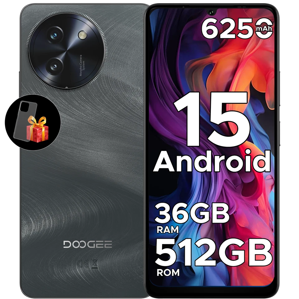 DOOGEE Note59 Pro+ Android 15 Smartphone 36GB+512GB 6250mAh 120Hz Handy 5G-Netz