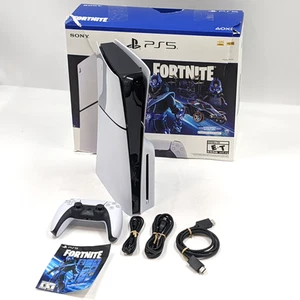 Sony PlayStation 5 Slim Disc Console - Fortnite Cobalt Star Bundle 1TB CFI-2015 - Picture 1 of 12