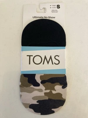 TOMS Ultimate No Show Socks Women’s Size Small Slip-Ons Olive Camo Black - Image 1 of 4