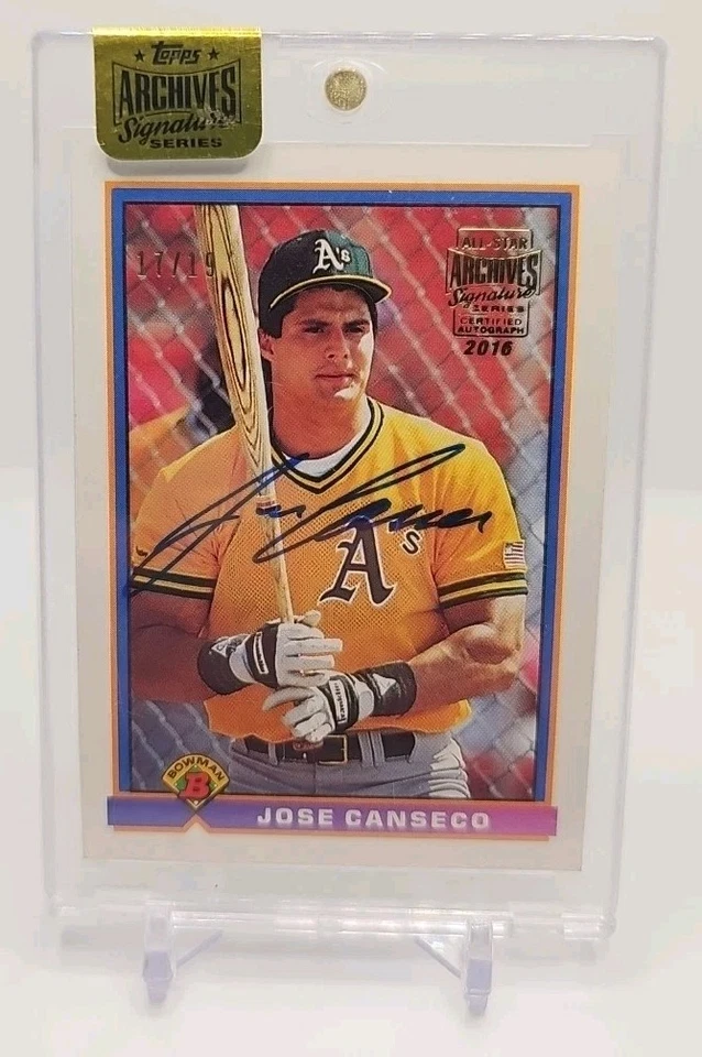 Jose Canseco 2016 Topps Archives Signatures 1991 Bowman Auto/19 Foto 1 de 1