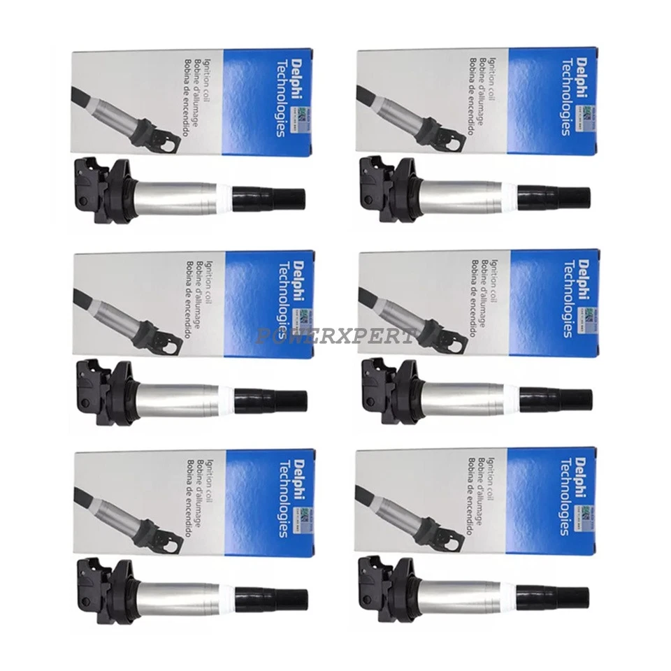 12137594937 2009-2013 for BMW 328i L6 3.0 6pcs OEM Delphi Ignition Coil Pack Set - Image 1 of 4