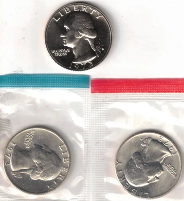 1973-S San Francisco Proof Type I & B/Uncirculated P & D Washington Quarters! - Image 1 of 2