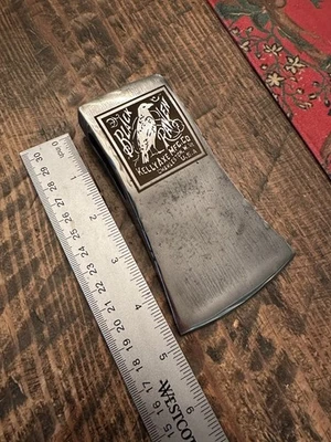 Reproducción Homenaje Pequeña Mini Cabeza de Hacha Negro Cuervo Kelly Works Hacha Foto 1 de 4