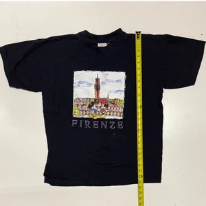Vintage Disney Store Mickey Mouse Firenze Italy T-Shirt Black Size M - Picture 1 of 5