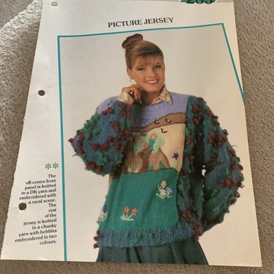 VINTAGE CREATIVE KNITTING PATTERN - PICTURE JERSEY - Image 1 of 4