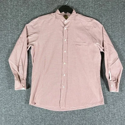 Camisa de vestir Ermenegildo Zegna roja de guinga para hombre talla L Foto 1 de 4